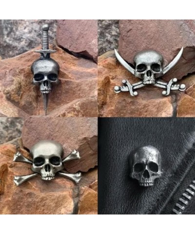 Retro Gothic Skull Brooch,Punk Style Skull Brooch,Skull Pins for Cloths Bags Hats Decorations,Cool Jewelry Gift for Men and W...