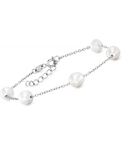 6-8mm Cultured Semi-Baroque Pearl Jewelry Set: Necklace, Bracelet and Drop Earrings in Sterling Silver. 18 inches $47.94 Jewe...