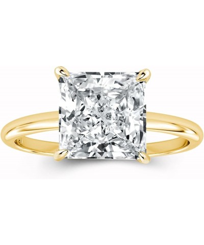 4CT Solitaire Princess Cut Engagement Ring,18K Yellow Gold Plated 925 Sterling Silver Promise Ring 7 Yellow Gold $25.60 Rings