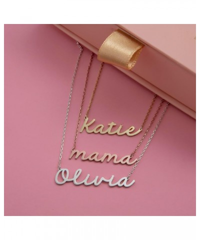 Personalized Name Necklace in Gold, Rose, and Silver - Custom 925 Sterling Silver, Gold Plated Nameplate Necklace for Women a...