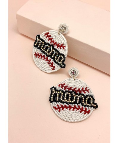 Game Day Beaded Football Baseball Fleur de Lis Elephant Tiger Football Mom Baseball Mom Post and Drop Earrings Baseball MAMA ...