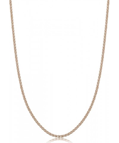 Rose Gold Plated Sterling Silver Round Wheat Chain Necklace (1.5 mm) 16.0 Inches 1.5 mm wide $14.70 Necklaces