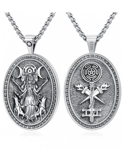 Hecate Necklace Hekate Triple Moon Goddess Pendant Sterling Silver 925 Hecate sigil key Jewelry K-Hecate $26.40 Necklaces