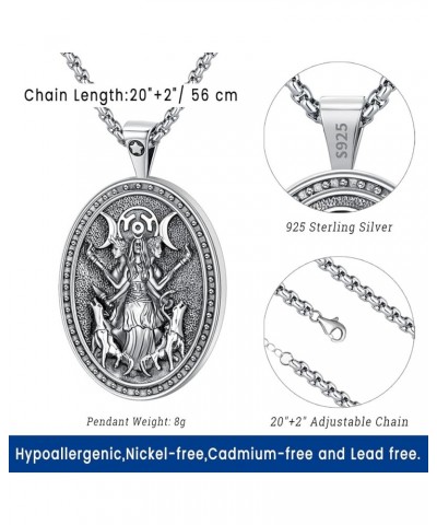 Hecate Necklace Hekate Triple Moon Goddess Pendant Sterling Silver 925 Hecate sigil key Jewelry K-Hecate $26.40 Necklaces