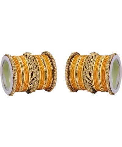 SANARA Ethnic Indian Bollywood Antique Gold Kada Women Traditional Bridal Wedding Wear Bangles Set Jewelry Haldi 2.4 Inches $...