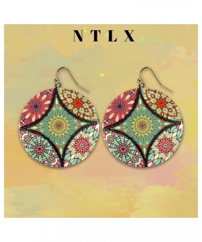 Bohemian Boho Moroccan Trellis Pattern Drop Dangle Earrings for Women – Geometric Print Patterns – with Gift Box Included Rou...