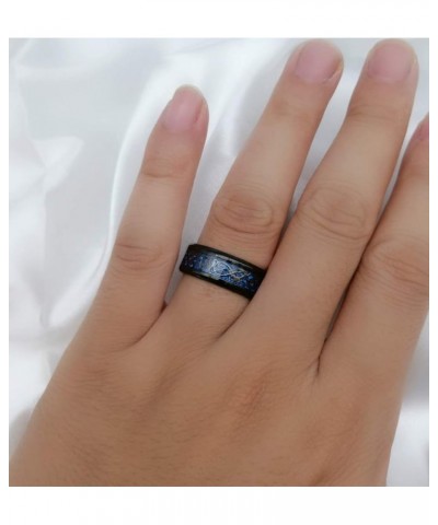 Couple Rings Black Plated Heart Blue Cz Womens Wedding Ring Sets Crown Ring Titanium Man Wedding Bands(Please Buy 2 Rings for...