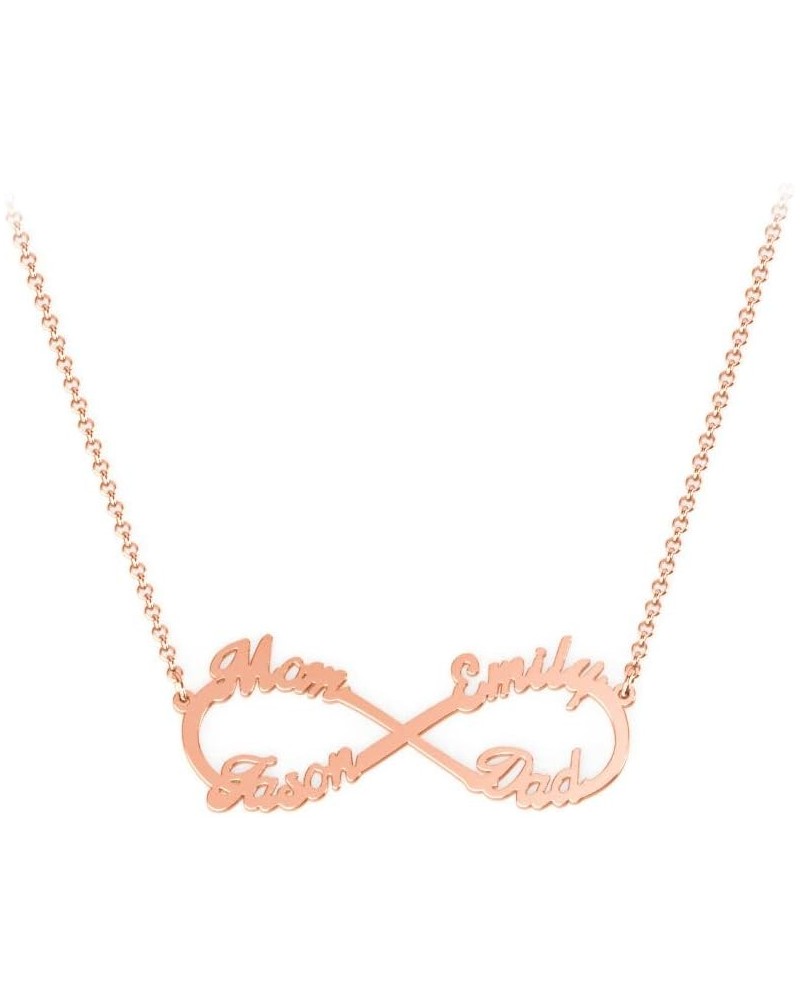 14K Gold Love '4' Infinity Personalized Name Necklace by JEWLR 16.0 Inches Rose Gold $81.90 Necklaces