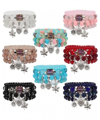 Bohemian Bracelets for Women Stretch Multilayer Colorful Beads Bracelet with Charm Jewelry Multi-U $8.78 Bracelets