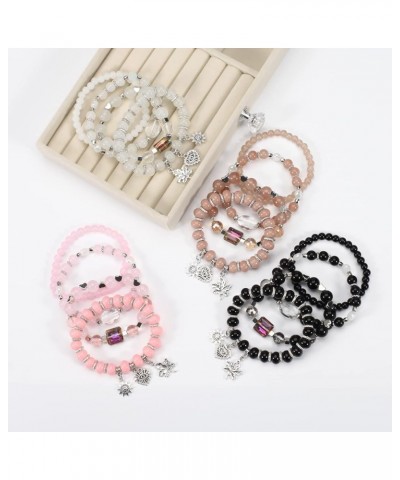 Bohemian Bracelets for Women Stretch Multilayer Colorful Beads Bracelet with Charm Jewelry Multi-U $8.78 Bracelets