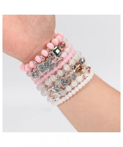 Bohemian Bracelets for Women Stretch Multilayer Colorful Beads Bracelet with Charm Jewelry Multi-U $8.78 Bracelets