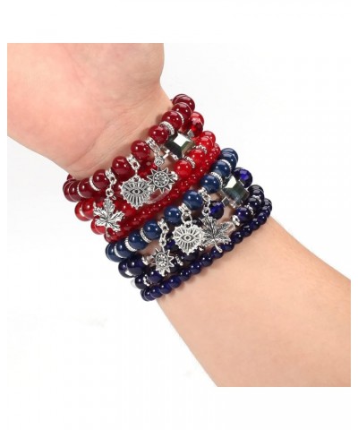 Bohemian Bracelets for Women Stretch Multilayer Colorful Beads Bracelet with Charm Jewelry Multi-U $8.78 Bracelets