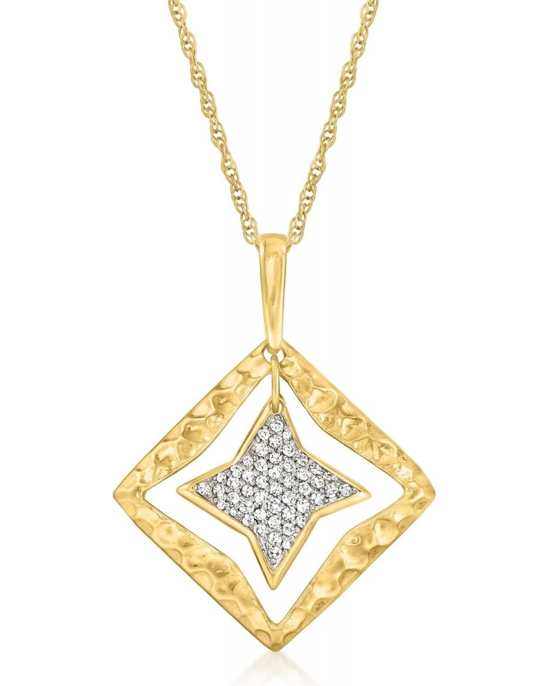 0.25 ct. t.w. Pave Diamond Star Pendant Necklace in 18kt Gold Over Sterling. 18 inches $71.23 Necklaces