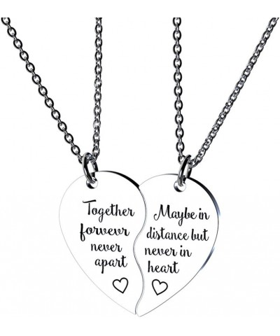 2 PCS BFF Necklace Gift Best Friends Forever Always Angel Together Forever Never Apart Puzzle Heart Pendant Set of 2 Gifts Fr...