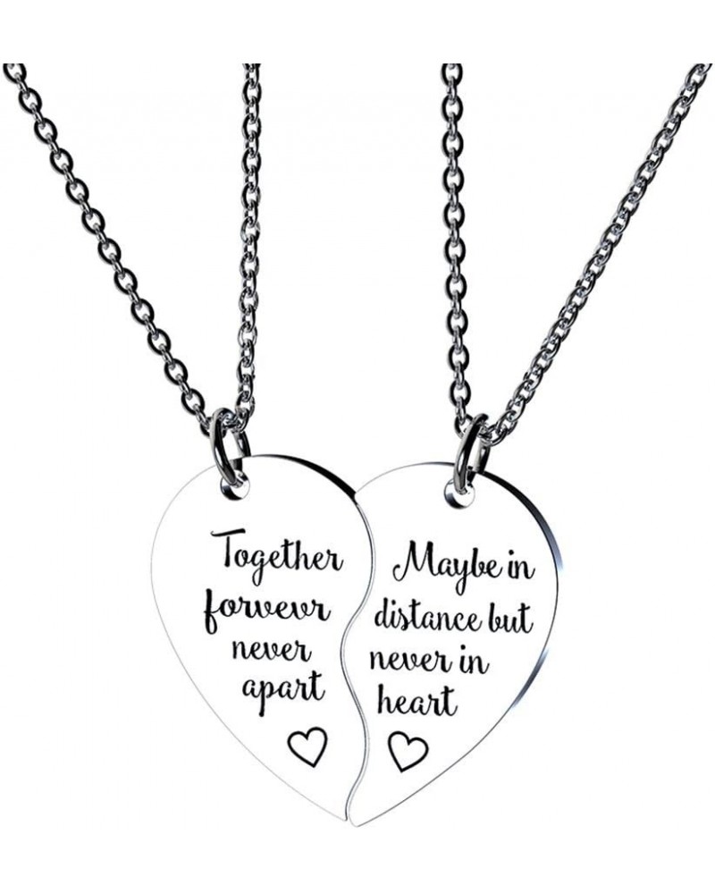 2 PCS BFF Necklace Gift Best Friends Forever Always Angel Together Forever Never Apart Puzzle Heart Pendant Set of 2 Gifts Fr...