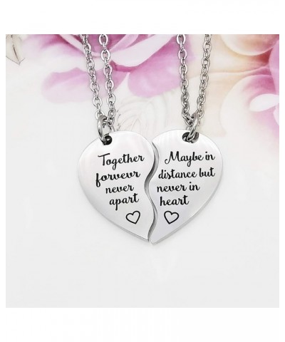 2 PCS BFF Necklace Gift Best Friends Forever Always Angel Together Forever Never Apart Puzzle Heart Pendant Set of 2 Gifts Fr...