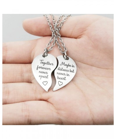 2 PCS BFF Necklace Gift Best Friends Forever Always Angel Together Forever Never Apart Puzzle Heart Pendant Set of 2 Gifts Fr...