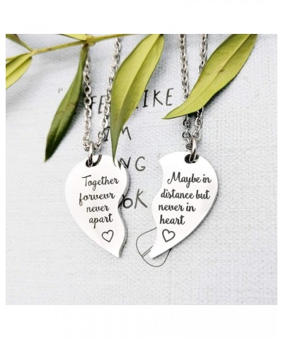 2 PCS BFF Necklace Gift Best Friends Forever Always Angel Together Forever Never Apart Puzzle Heart Pendant Set of 2 Gifts Fr...