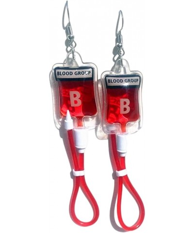 Halloween Earrings for Women, Funny Simulation Plasma Blood Bag Dangle Drop Earrings Blood Type Punk Necklace for Women Girls...