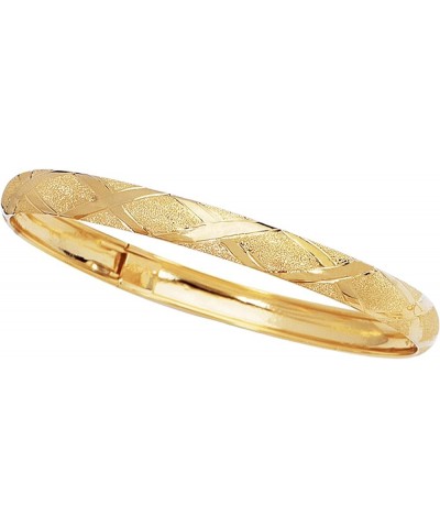 10k Gold Tubular Engraved X Flex Bangle Bracelet 7 or 8 Inches 7.0 Inches Yellow-Gold $145.78 Bracelets