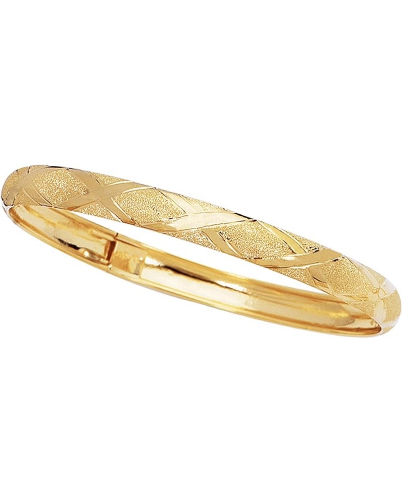 10k Gold Tubular Engraved X Flex Bangle Bracelet 7 or 8 Inches 7.0 Inches Yellow-Gold $145.78 Bracelets