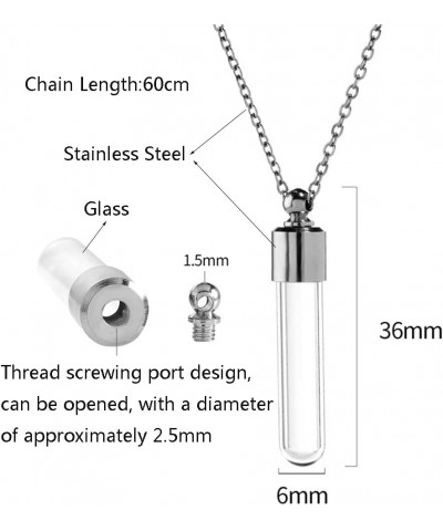 Urn Necklace for Ashes Glass Vial Necklace Stainless Steel Urn Necklace for Women Men Blood Vial Perfume Bottle Pendant Neckl...