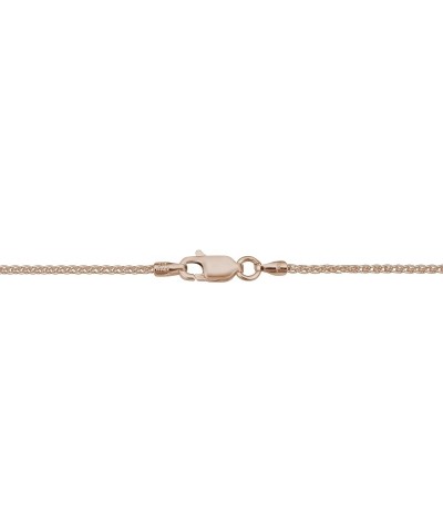 Rose Gold Plated Sterling Silver Round Wheat Chain Necklace (1.5 mm) 16.0 Inches 1.5 mm wide $14.70 Necklaces