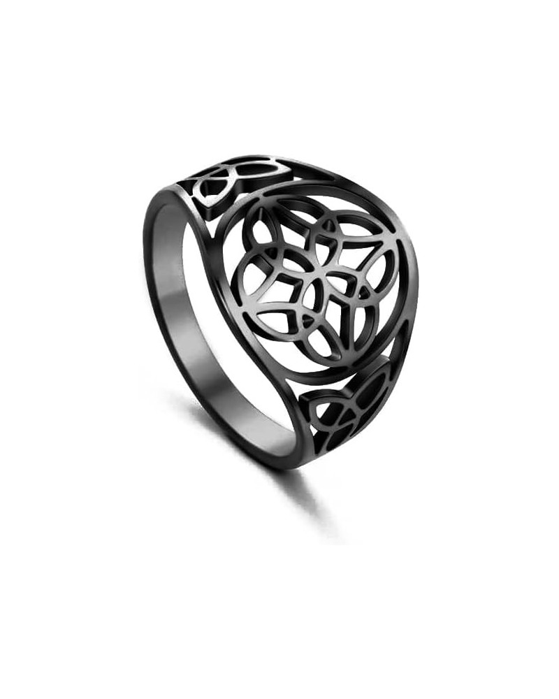 Witches Knot Ring Stainless Steel Witchcraft Celtic Amulet Ring Geometric Celtic Knot Ring Vintage Jewelry For Women 7 Style ...