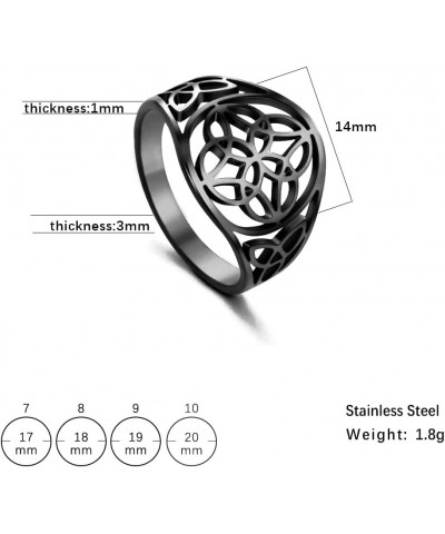 Witches Knot Ring Stainless Steel Witchcraft Celtic Amulet Ring Geometric Celtic Knot Ring Vintage Jewelry For Women 7 Style ...