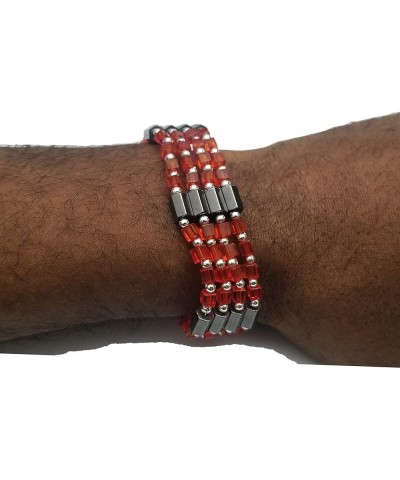 Black & Silver Magnetic Simulated Magnetic Hematite Beaded Necklace, Wrap Bracelet, Anklet Jewelry 36'' Black & Red $11.08 Ne...