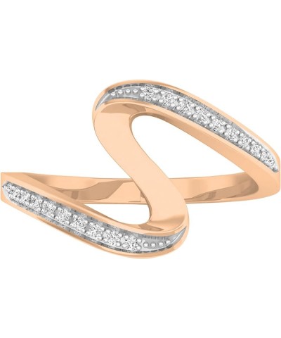 0.05 Carat (ctw) Round White Diamond Wave Style Right Hand Ring Cocktail Ring for Her in 18K Gold 5 Rose Gold $176.82 Rings