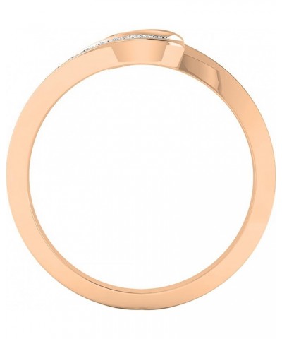 0.05 Carat (ctw) Round White Diamond Wave Style Right Hand Ring Cocktail Ring for Her in 18K Gold 5 Rose Gold $176.82 Rings