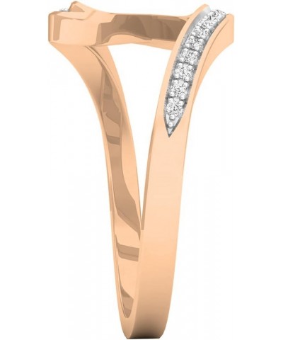 0.05 Carat (ctw) Round White Diamond Wave Style Right Hand Ring Cocktail Ring for Her in 18K Gold 5 Rose Gold $176.82 Rings