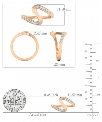 0.05 Carat (ctw) Round White Diamond Wave Style Right Hand Ring Cocktail Ring for Her in 18K Gold 5 Rose Gold $176.82 Rings