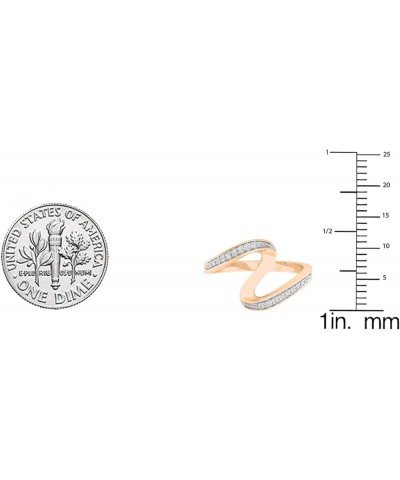 0.05 Carat (ctw) Round White Diamond Wave Style Right Hand Ring Cocktail Ring for Her in 18K Gold 5 Rose Gold $176.82 Rings