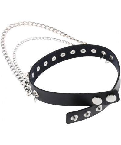 Women Punk Leather Choker Necklaces Girls Spike Studded Chain Rock Adjustable Collar Necklaces Green $9.51 Necklaces