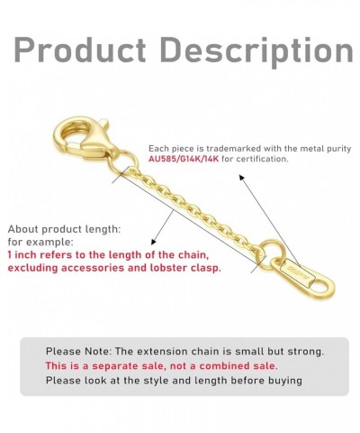 14k Gold 1"/1.5"/2"/2.5"/3"/4"/5"/6" Necklace Bracelet Extender Chain, Necklace Extender Gold 14k, Durable Removable Gold Cha...