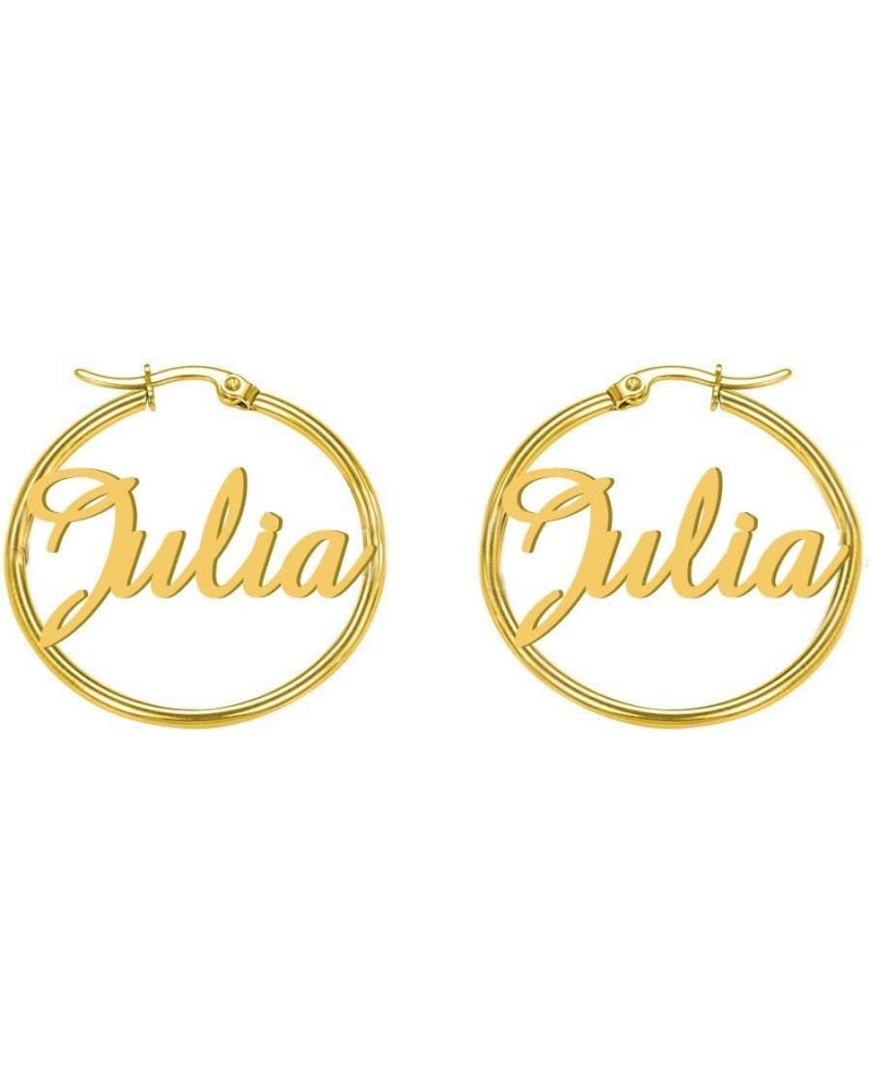 Personalize it with Name Earrings for Women Gothic Style Monogram Hoop Earring Personalized Name Earring Custom Made with Any...