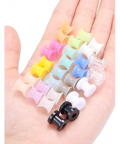 Silicone Ear Plugs Tunnels Glow in The Dark Tunnels Plastic Plugs Tunnels Acrylic Earlets Retainer 4MM 6MM 8MM 30Pcs ear Plug...