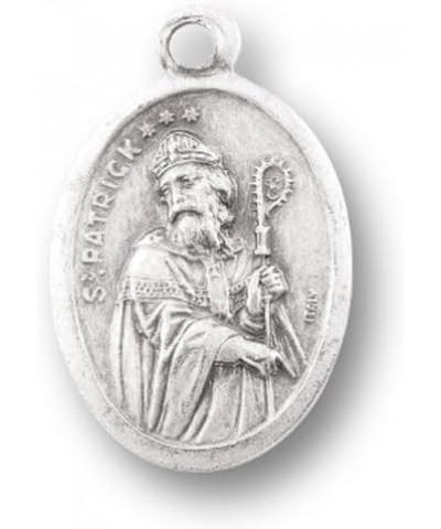 Small Oval Catholic Patron Saint Medal Bulk Silver Oxidized Medal Charm, Pack of 5 Medals Saint Patrick $8.15 Pendants