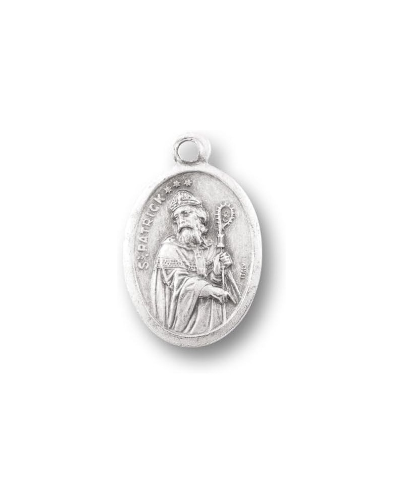 Small Oval Catholic Patron Saint Medal Bulk Silver Oxidized Medal Charm, Pack of 5 Medals Saint Patrick $8.15 Pendants