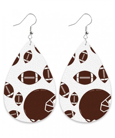 Retro Sports Ball Leather Teardrop Dangle Earrings Football Basketball Soccer Volleyball Shape Earrings for Women Girls Jewel...