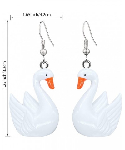 Cute Baby Elephant And Swan Animal Dangle Drop Earrings Hypoallergenic Stud Earrings For Women And Girls (black) white $6.59 ...