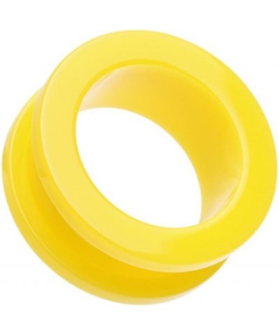 Neon Colored Acrylic Screw-Fit Ear Gauge Tunnel Plug 00 GA (10mm), Yellow $9.53 Body Jewelry