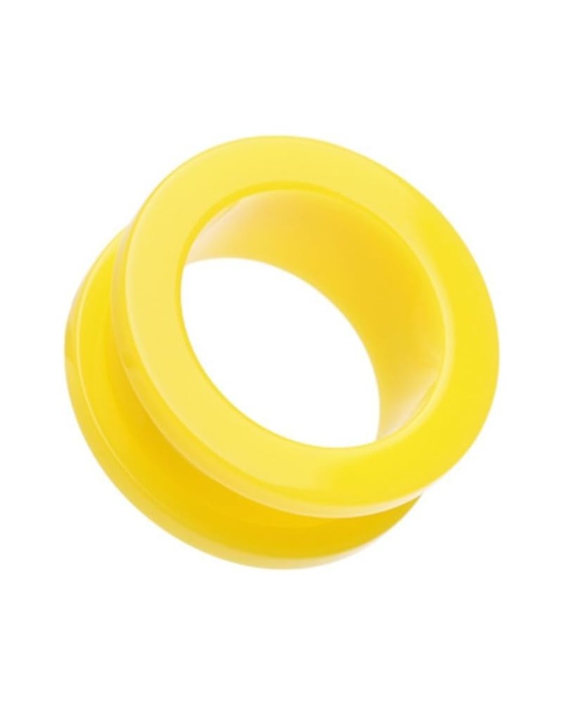 Neon Colored Acrylic Screw-Fit Ear Gauge Tunnel Plug 00 GA (10mm), Yellow $9.53 Body Jewelry