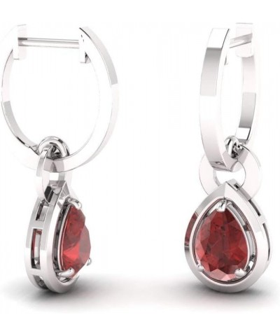 Natural and Certified Gemstone Drop Earrings in 14K Solid Gold | 0.64 Carat Earrings for Women 14K White Gold Garnet $294.80 ...