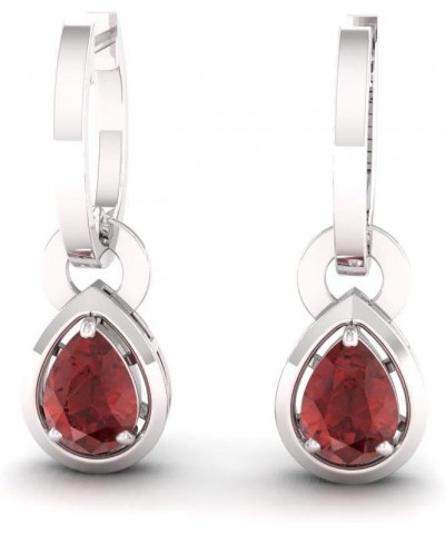 Natural and Certified Gemstone Drop Earrings in 14K Solid Gold | 0.64 Carat Earrings for Women 14K White Gold Garnet $294.80 ...