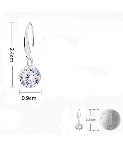 Elegant Silver Earrings Austrian Crystal Drop Earring Studs Pendant Earrings Birthday Xmas Gift for Women Girl Decoration Con...