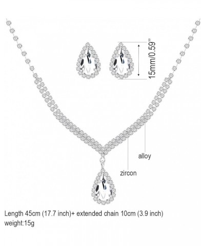 Pretty Rhinestone Crystal Bridesmaid Jewelry Set Teardrop Stud Dangle Earrings and Necklace for Wedding Day Y1804 $7.15 Jewel...