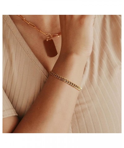 Gold Bracelet for Women 18K Gold Plated Snake Herringbone Figaro Cuban Bead Paperclip Cable Box Chain Simple Jewelry Cuban Ch...